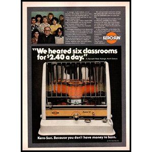 1981 Kero-Sun Kerosene Space Heater Vintage Print Ad Priest Students Wall Art